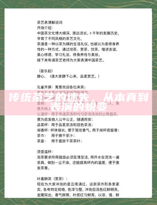 传统茶艺的迷失,从本真到表演的蜕变