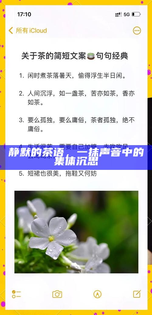 静默的茶语,一抹声音中的集体沉思